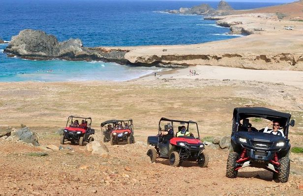 Aruba UTV, ATV Adventure to Beach with cliff jumping