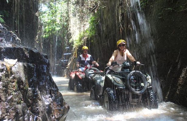 Bali Atv Riding through Cave and Waterfall 