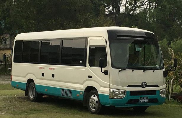 Comfortable Ac Coaster Toyota Bus From Pokhara to Kathmandu.