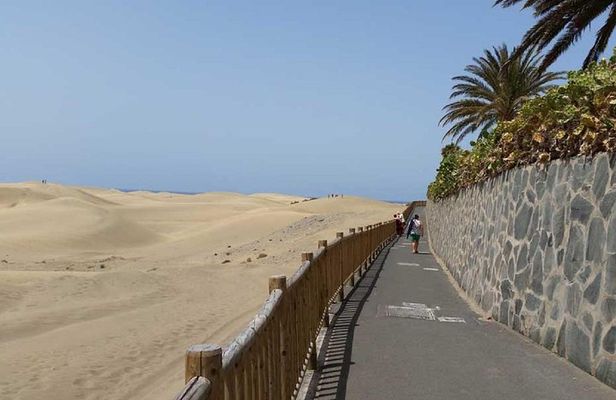 Step e-Scooter Tour Playa Ingles + Camel Ride on Masplomas Dunes