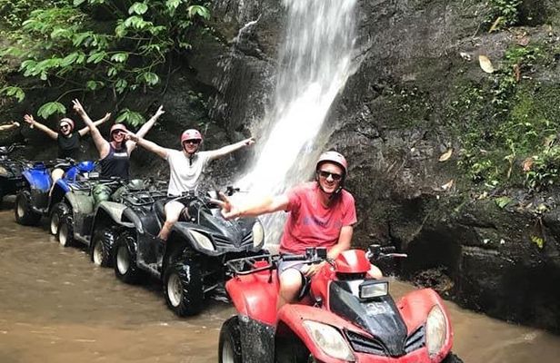 ATV Quad Bike Through Tunnel and Waterfall in Bali