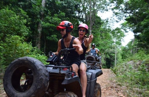 Wild Jungle Adventure! Cenote, ATV (Shared) & Zip Line from Cancun 