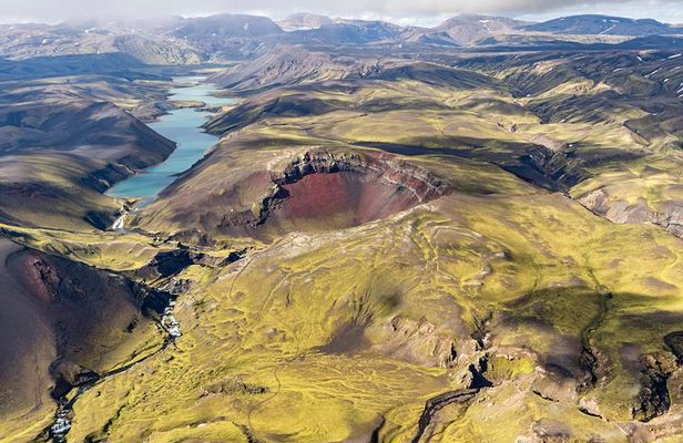 Airplane Sightseeing flight over Laki craters and highland
