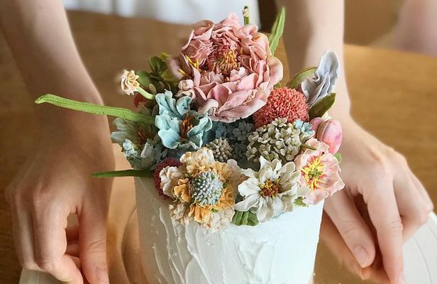 Korean soy cream flower cake ; one day class