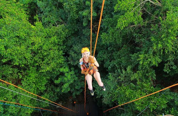 Live this unique experience in the Mayan Jungle with Buffet, Zipline & Rappel
