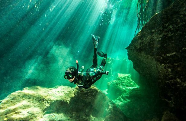 Freediving Intro for Beginners in a Cenote in Tulum Mexico