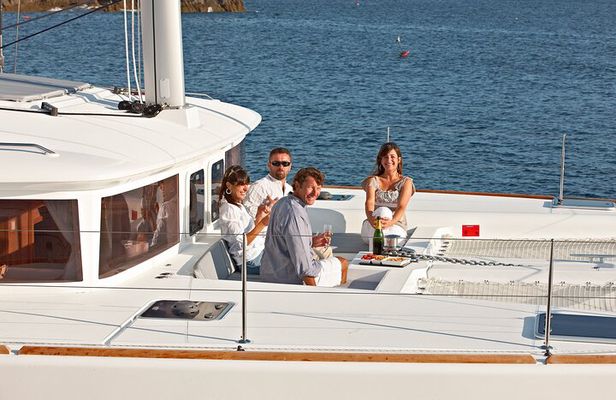 Platinum Santorini Cruise Catamaran with BBQ & Open Bar