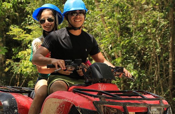 Shared ATV, Zipline, and Cenote Adventure from Playa del Carmen