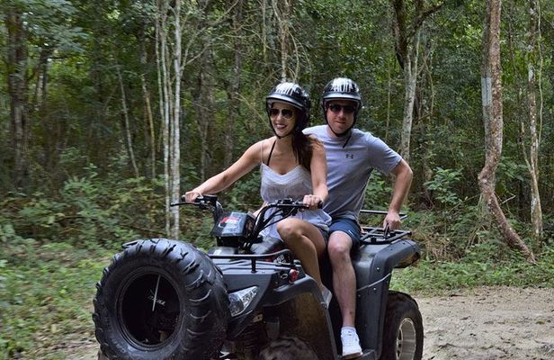From Playa del carmen Experience ATV (Shared) Zipline & Cenote- Includes lunch