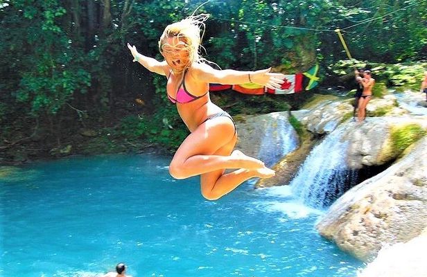 Blue Hole & Secret Falls Day-Trip with Shopping from Grand Palladium