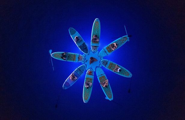 SUP YOGA Night Glow classes at Verudela beach, Pula