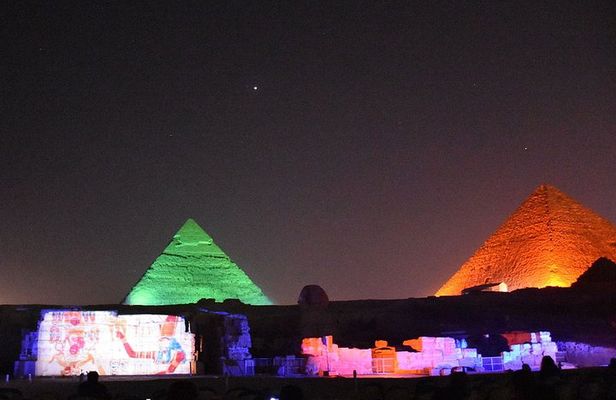 Sound and Light Show at Giza Pyramids including Private Transfer from Cairo