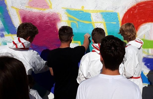 Open graffiti workshop in the Mauerpark in Berlin