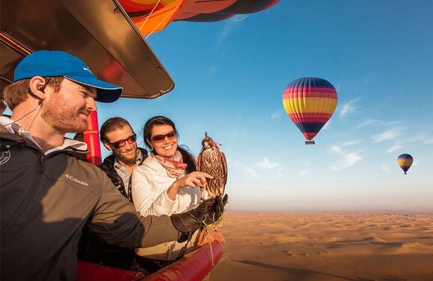 Dubai Desert By Hot Air Balloon With Falcon Show and Camel