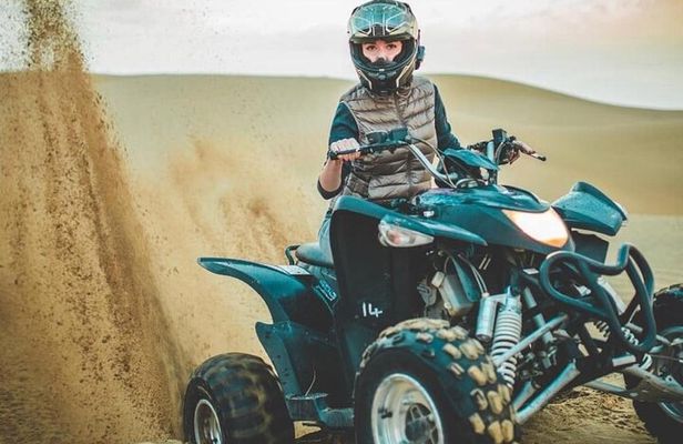 Morning Red Dunes Desert by Quad Bike, Dune Bashing, Camel Ride & Sandboarding