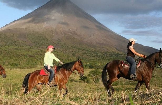 Horseback Riding at Volcano foothills and La Fortuna Waterfall