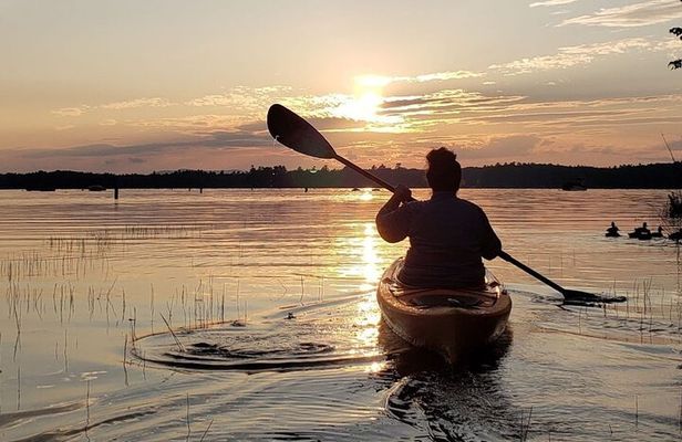 Sunset Tour by Kayak on Sebago Lake Maine