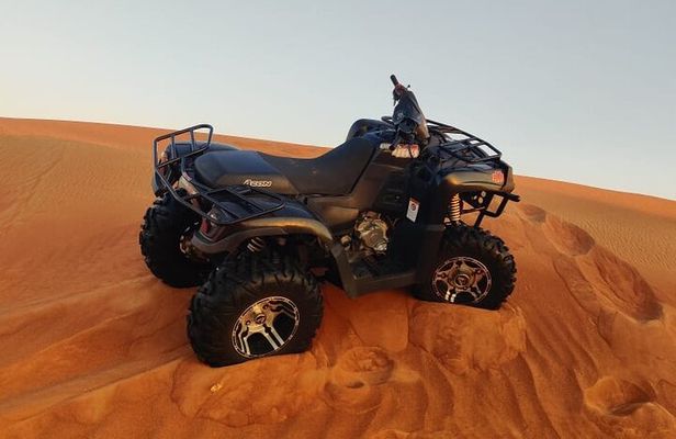 Dubai Desert Safari with ATV(optional)& Sandboarding Experience with BBQ Dinner