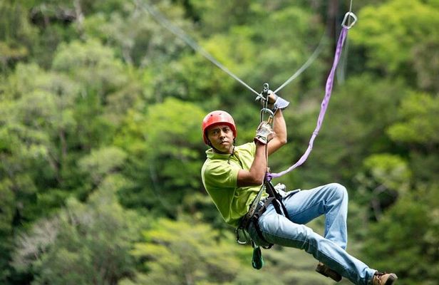 Mega Combo Zip Line Tour and Volcano Hot Spring
