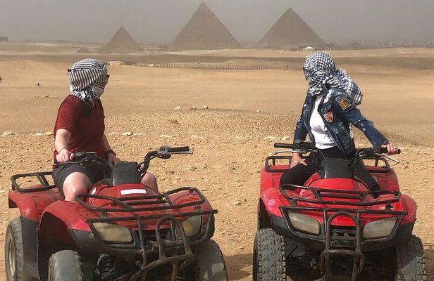  Giza Pyramids Saqqara Tombs, Memphis& ATV Quad Bike with Sunset 