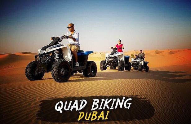 Dubai Quad bike ride 30 Min: Dune bashing, Sand Boarding & Dinner