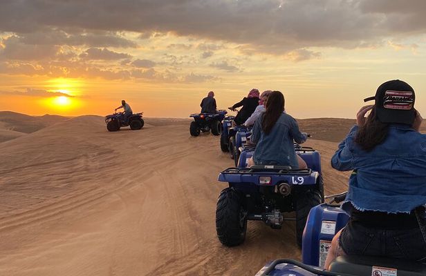 Dubai Red Dunes Quad Bike Tour,Sandboard, Camel ride & BBQ Dinner