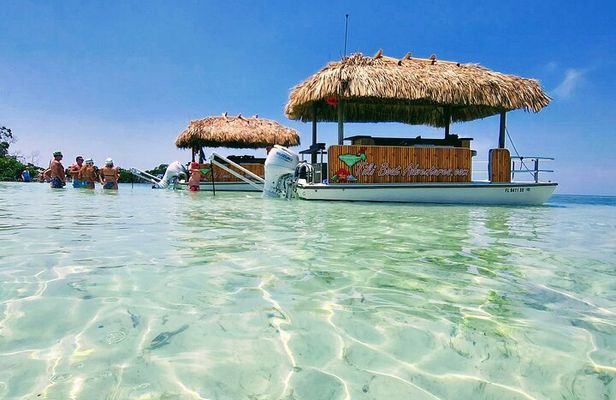 Key West Tiki Bar Boat to Popular Sand Bar with Turquoise Waters