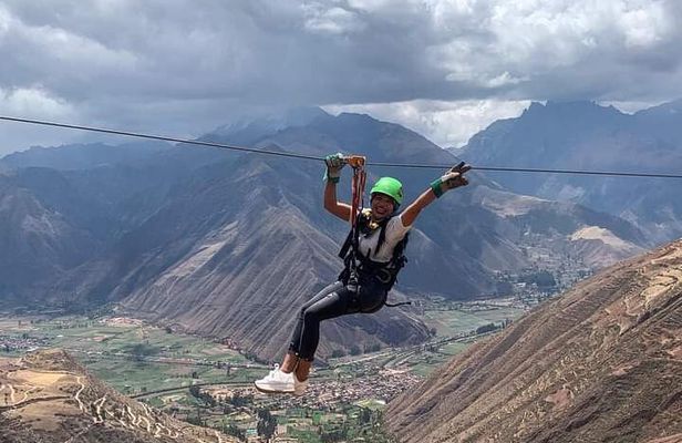 Zip line Adventure in Sacred Valley of the Incas; Cuso, Peru.
