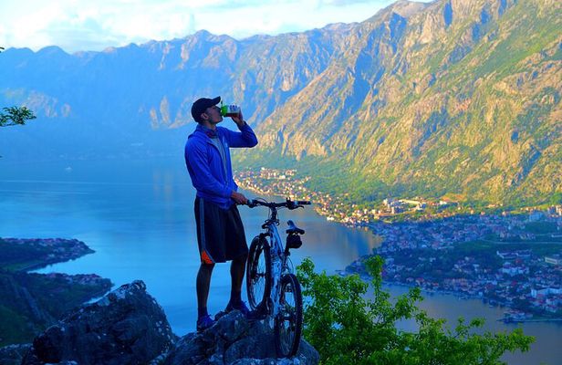 Mountain Biking on Vrmac peninsula - Panoramic view on Kotor bay