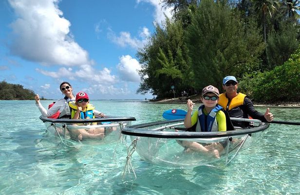 Eco guided excursion to the lagoon of Moorea in a transparent kayak Afternoon 2h