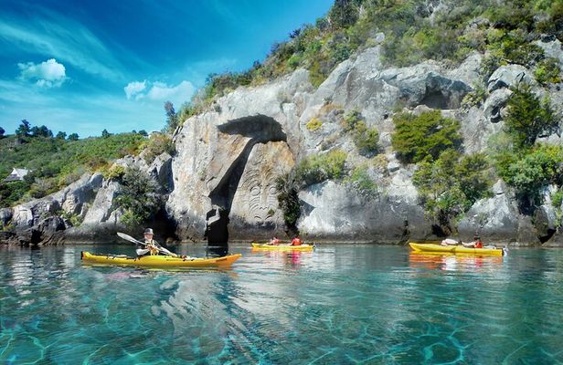 Lake Taupo - Maori Rock Carvings Package (Mountain Biking & Kayaking)
