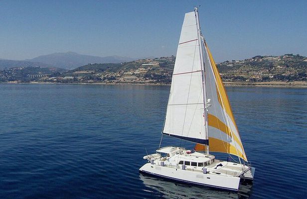 Day trip on a sailing catamaran in Sardinia