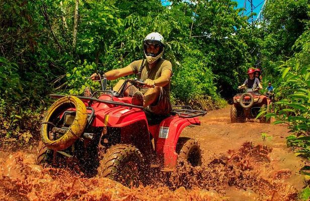 Adventure tour on ATV with Zip Line and Cenotes in Mayan Jungle