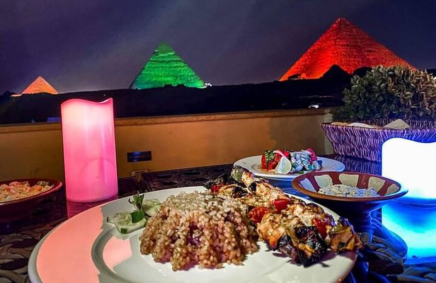 Sound and light show with Dinner with Pyramids view Roof Top Restaurant