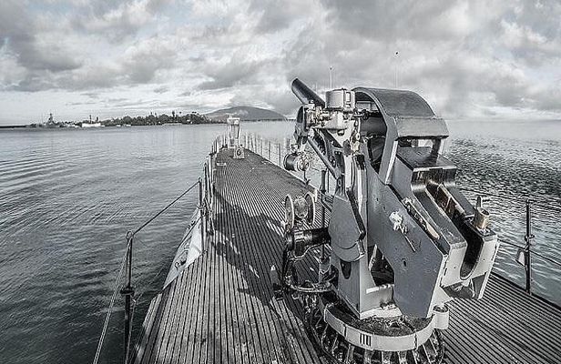 Battleships of World War II at Pearl Harbor from Maui