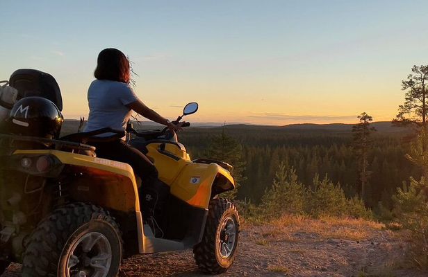 Midnight Sun ATV Ride During the Golden Hour from Rovaniemi
