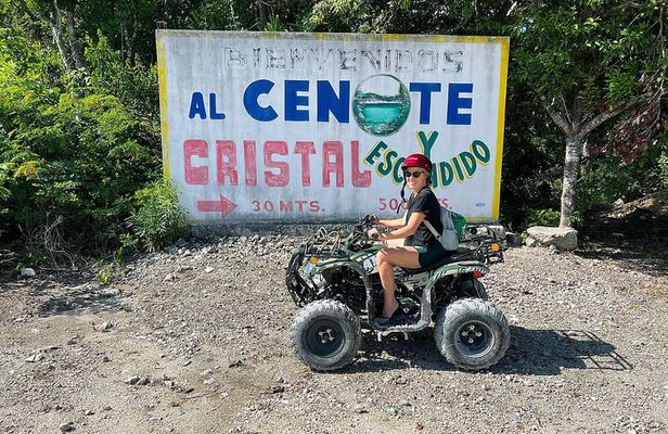 Tulum Area Guided ATV/Scooter Tour 2 Cenotes Snorkel/Swim + Jungle Cantina Lunch