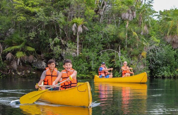 4 Private Cenotes, Zip-Lines, Canoes & Mayan Village with Delicious Lunch