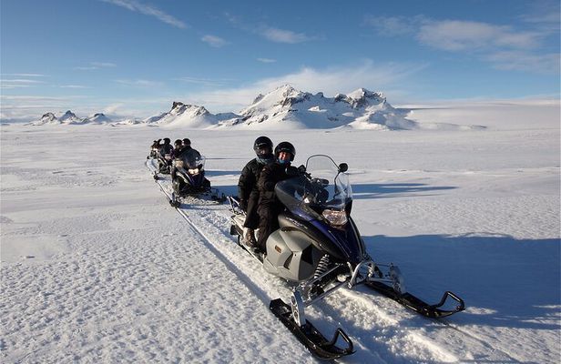 Snowmobiling on Langjokull Glacier and Secret Lagoon Tour