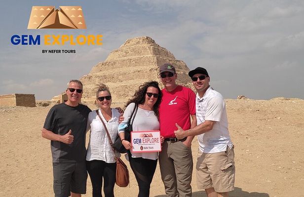 Full Day Tour Giza Pyramids, Sphinx, Saqqara &Dahshur Pyramids