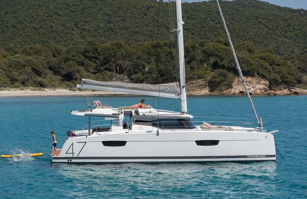 Private 5-Hour Cruise on Brand-New Luxury Catamaran in Mykonos (max 19 guests)