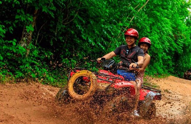 Amazing ATV Tour, Ziplines and Cenote Swim with Lunch and round trip included