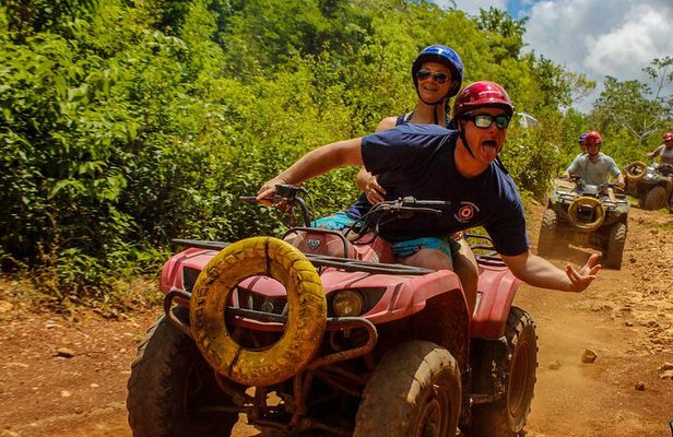 The Best Adrenaline Park! ATV´s Ziplines & Cenote swim experience from Cancun