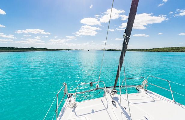Catamaran Adventure: Sailing and Swimming in the Bacalar Lagoon