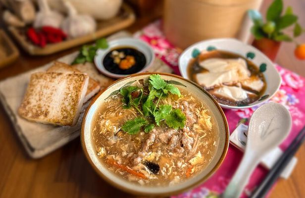 Turnip cake, Pork thick soup, Tofu pudding. Taiwan Traditional Light Meals Experience-C (Taipei Cooking Class)