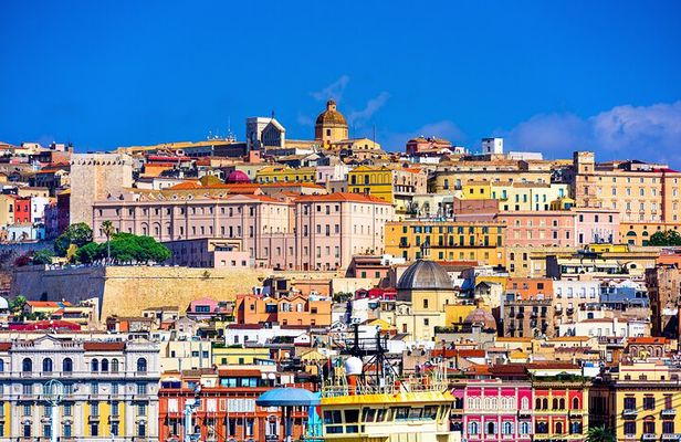 Cagliari city tour and flamingo park by minivan and on foot