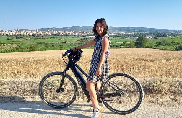 From Barcelona: E-Bike Tour in the vineyards with 2 Wineries