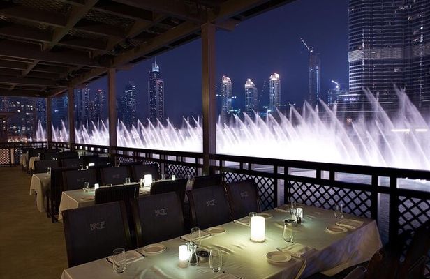 Dinner Watching Dubai Musical Fountain With Burj Khalifa View