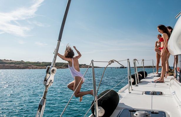 Athens Semi private Morning Catamaran cruise with meal & drinks