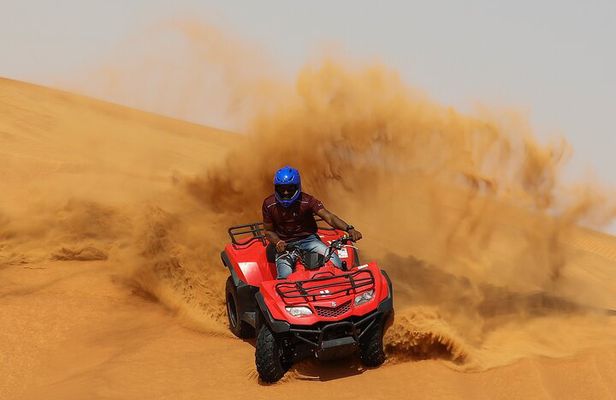 Dubai: Quad Bike Tour with Camel Ride, Sand Boarding & BBQ
